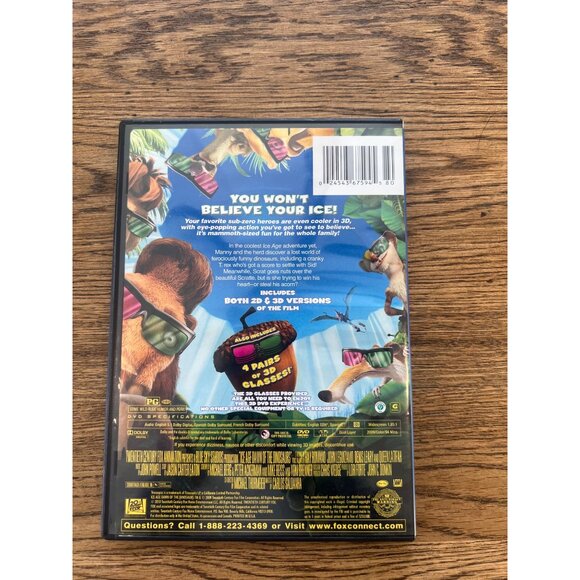 Ice Age Dawn Of The Dinosaurs 3D 2009 DVD Ray Romano John Leguizamo Pre-Owned - Picture 2 of 5